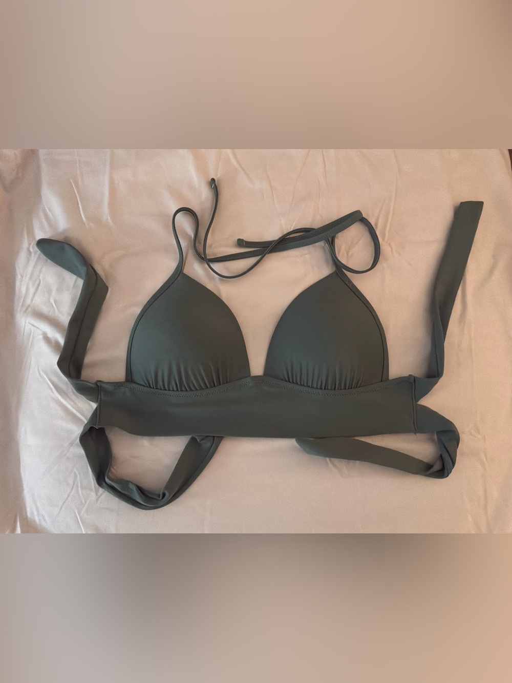 Aerie Deep Green Halter Bikini Top